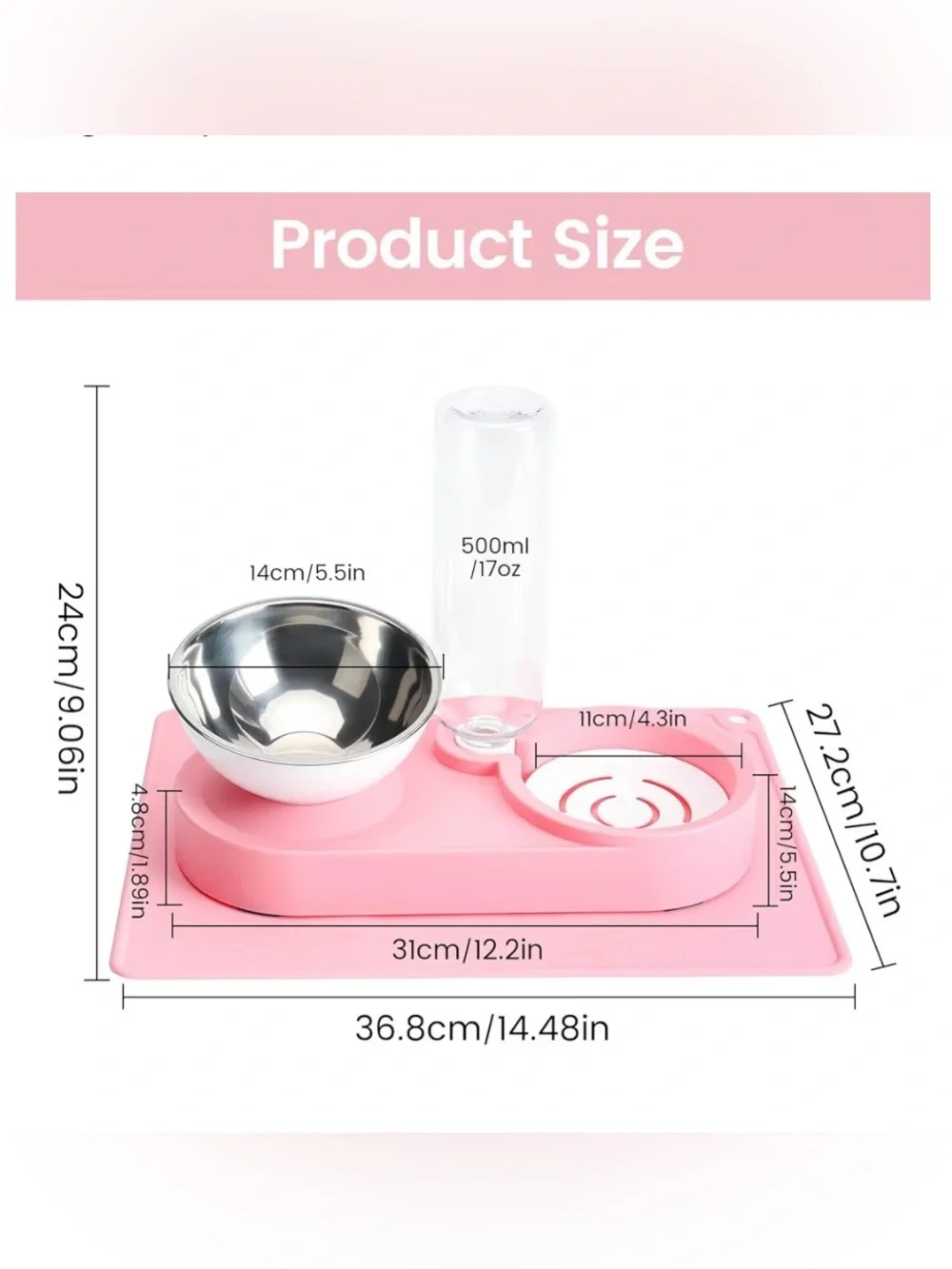 Elevated Pet Feeder with Water Dispenser
